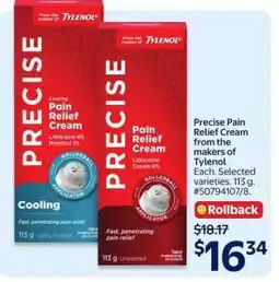 Walmart Precise Pain Relief Cream offer
