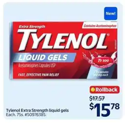 Walmart Tylenol Extra Strength Liquid Gels offer