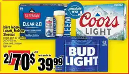 Super C bière légère Labatt, Molson, Sleeman offer