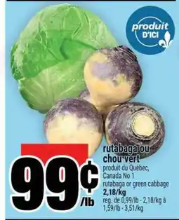 Super C rutabaga ou chou vert offer