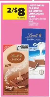 Real Canadian Superstore Lindt Swiss Classic or Lindor Chocolate Bars offer