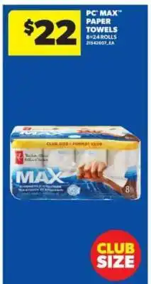 Real Canadian Superstore PC MAX PAPER TOWELS offer