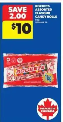 Real Canadian Superstore ROCKETS ASSORTED FLAVOUR CANDY ROLLS offer