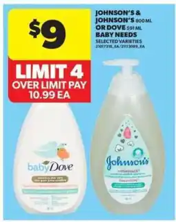 Real Canadian Superstore Johnson's & Johnson's or Dove Baby Needs offer