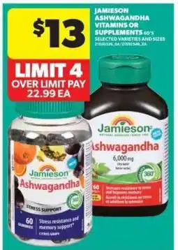 Real Canadian Superstore Jamieson Ashwagandha Vitamins or Supplements offer