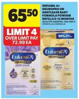 Real Canadian Superstore Enfamil A+ NeuroPro or Gentlease Baby Formula Powder Refills offer
