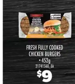 Real Canadian Superstore Fresh Fully Cooked Chicken Burgers offer