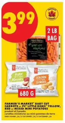 No Frills Farmer's Market Baby Cut Carrots or PC Little Gems offer