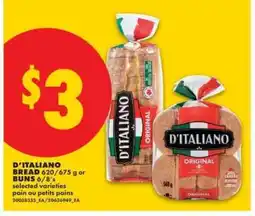 No Frills D'Italiano Bread or Buns offer