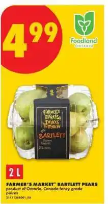 No Frills FARMER'S MARKET BARTLETT PEARS offer