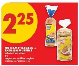 No Frills NO NAME BAGELS or ENGLISH MUFFINS offer