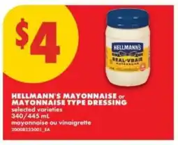 No Frills HELLMANN'S MAYONNAISE or MAYONNAISE TYPE DRESSING offer