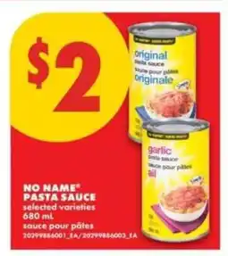 No Frills NO NAME PASTA SAUCE offer