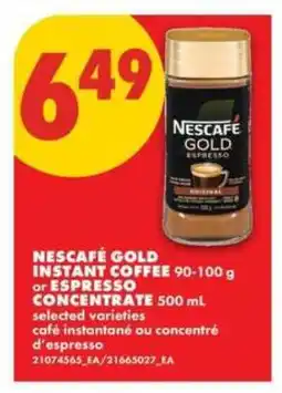 No Frills Nescafé Gold Instant Coffee or Espresso Concentrate offer