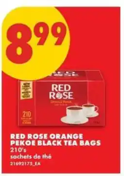 No Frills RED ROSE ORANGE PEKOE BLACK TEA BAGS offer