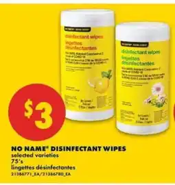 No Frills NO NAME DISINFECTANT WIPES offer