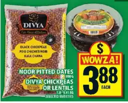 Food Basics Noor Pitted Dates or Divya Chickpeas or Lentils offer