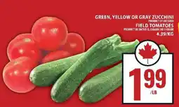 Food Basics Green, Yellow or Gray Zucchini / Field Tomatoes offer