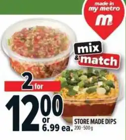 Metro store made dips offer