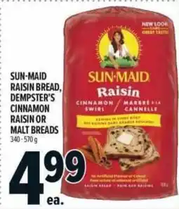 Metro Sun-maid raisin bread offer