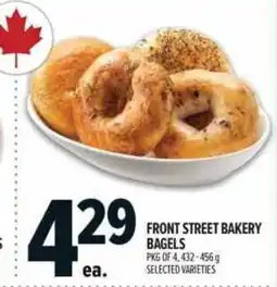 Metro Front Street Bakery Bagels offer