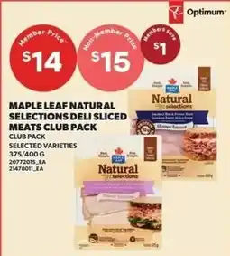 Independent Grocer Maple Leaf Natural Selections Deli Sliced Meats Club Pack offer