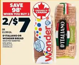 Independent Grocer D'italiano or wonder bread offer