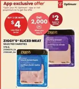 Independent Grocer Ziggy's sliced meat selected varieties offer