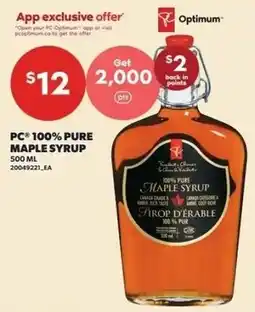 Independent Grocer PC 100% pure maple syrup offer