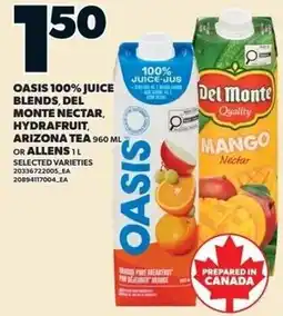 Independent Grocer Oasis 100% juice blends offer
