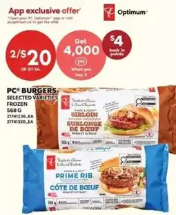 Independent Grocer PC burgers selected varieties offer