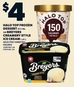 Independent Grocer Halo Top frozen dessert or Breyers creamy style ice cream offer