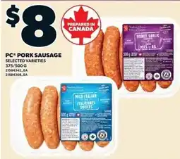 Independent Grocer PC pork sausage offer