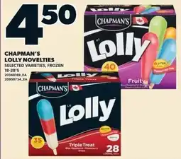 Independent Grocer Chapman's lolly novelties offer