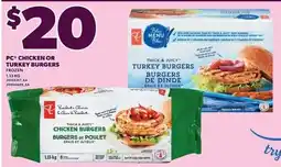Independent Grocer PC chicken or turkey burgers offer