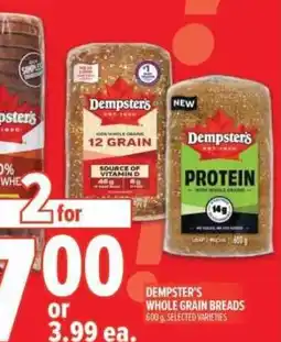Metro Dempster's whole grain breads offer