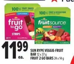 Metro SunRype veggie-fruit bar fruit 2 go bars offer
