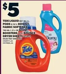 Independent Grocer Tide liquid pods downy fabric softener scent boosters dryer sheets offer