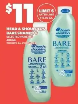 Independent Grocer Head & Shoulders Bare Shampoo offer
