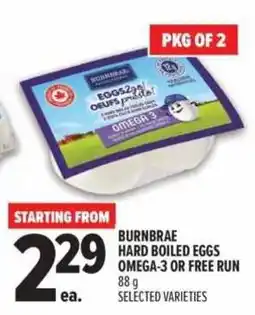 Metro Burnbrae hard boiled eggs omega-3 or free run offer