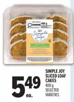 Metro Simple Joy sliced loaf cakes offer