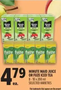 Metro Minute Maid juice or Fuze iced tea offer