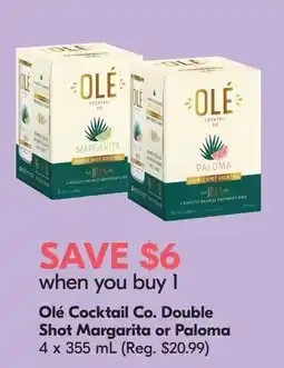Sobeys Liquor Olé Cocktail Co. Double Shot Margarita or Paloma offer