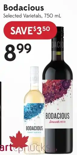 Sobeys Liquor Bodacious selected varietals offer