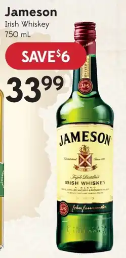 Sobeys Jameson Irish Whiskey offer