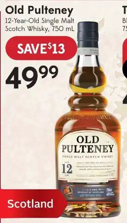 Sobeys Old Pulteney 12-Year-Old Single Malt Scotch Whisky offer