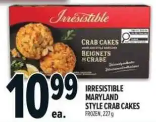 Metro Irresistible maryland style crab cakes offer