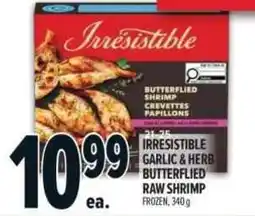 Metro Irresistible garlic & herb butterflied raw shrimp offer