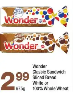 Highland Farms Wonder classic sandwich sliced bread white or 100% whole wheat offer