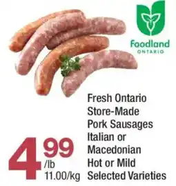 Highland Farms Foodland Ontario pork sausages offer